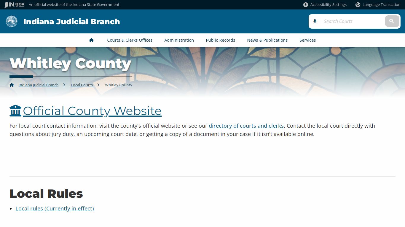 Courts: Whitley County - IN.gov